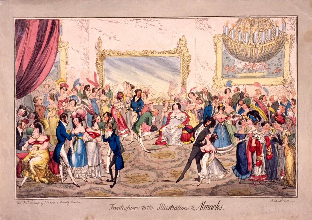Salas de Assembléias do Almack, Londres, 1827 de SW Fores