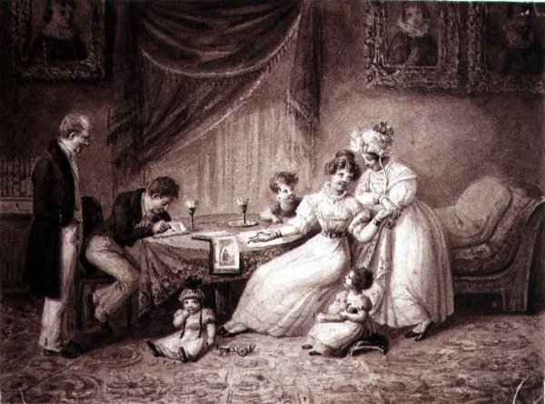 The Watercolourists, c.1830 (aguarela sépia sobre papel) de S. Baphista