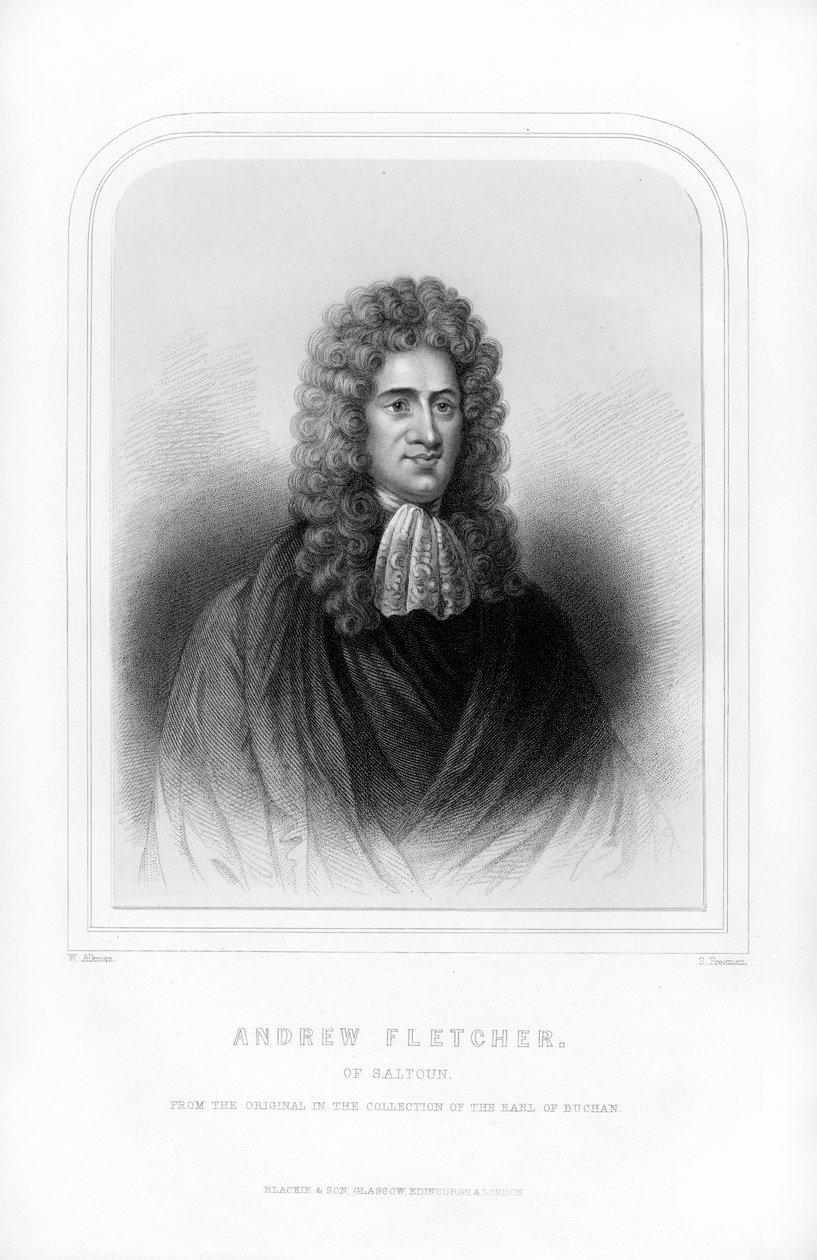 Andrew Fletcher, de Saltoun, escritor, político e patriota escocês, 1870. de S. Freeman