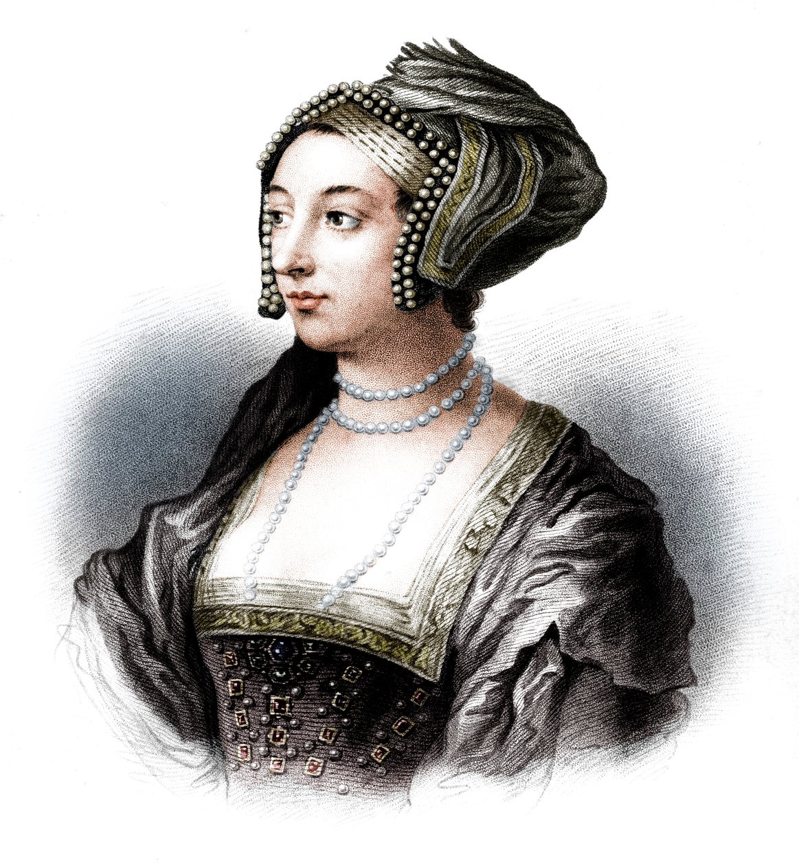 Anne Boleyn, segunda esposa de Henrique VIII, século XIX de S. Freeman