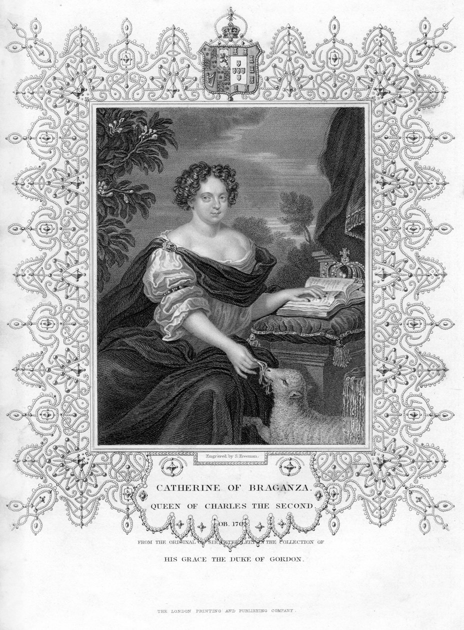 Catarina de Bragança, rainha consorte do rei Carlos II da Inglaterra, século XIX. de S. Freeman