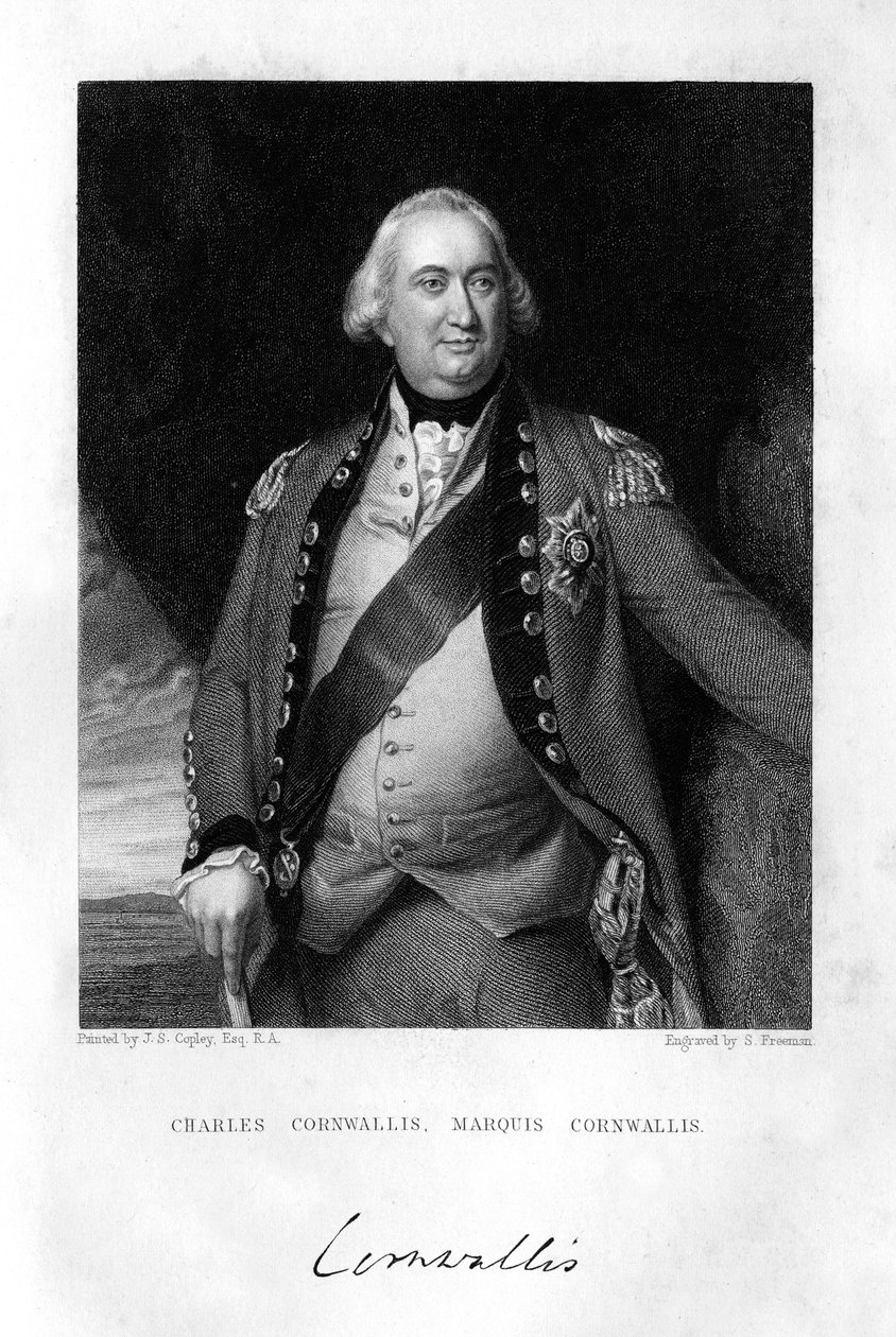 Charles Cornwallis 1738-1805, 1º marquês Cornwallis, 1839. de S. Freeman