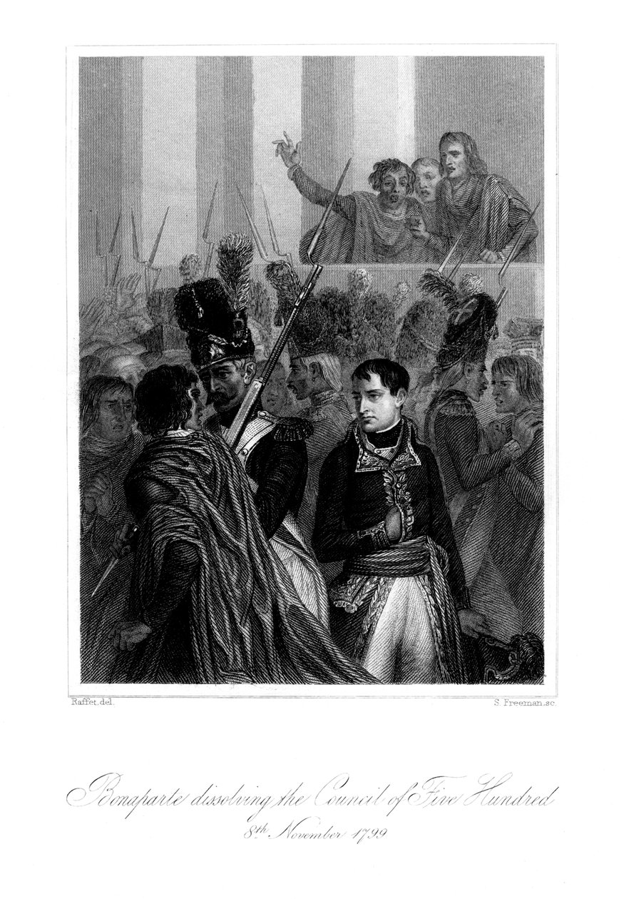 Napoleão Bonaparte 1721-1818, dissolvendo o Conselho dos Quinhentos, 1845. de S. Freeman