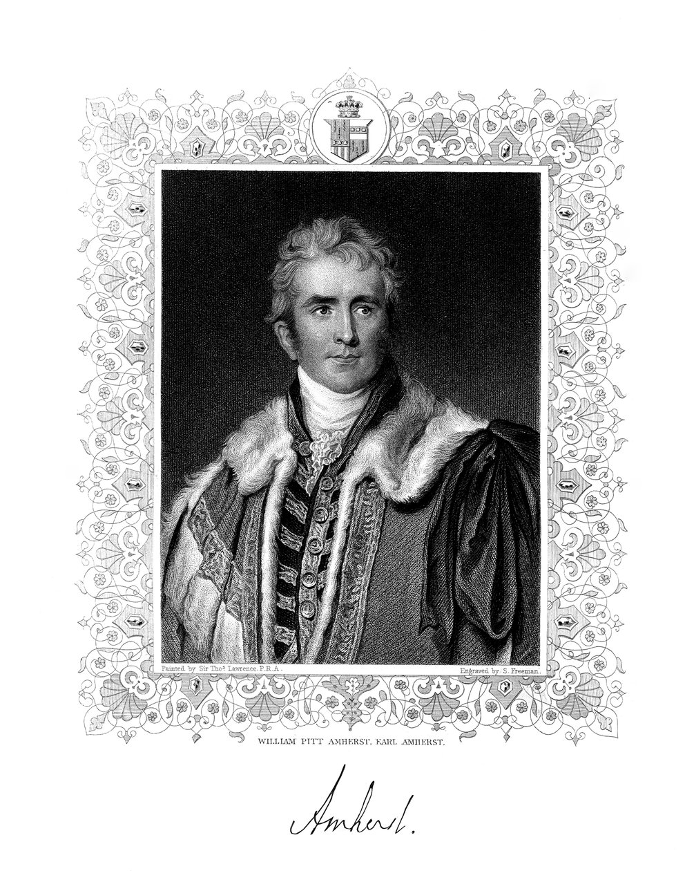 William Pitt Amherst, 1º Earl Amherst, estadista e diplomata britânico, século XIX. de S. Freeman