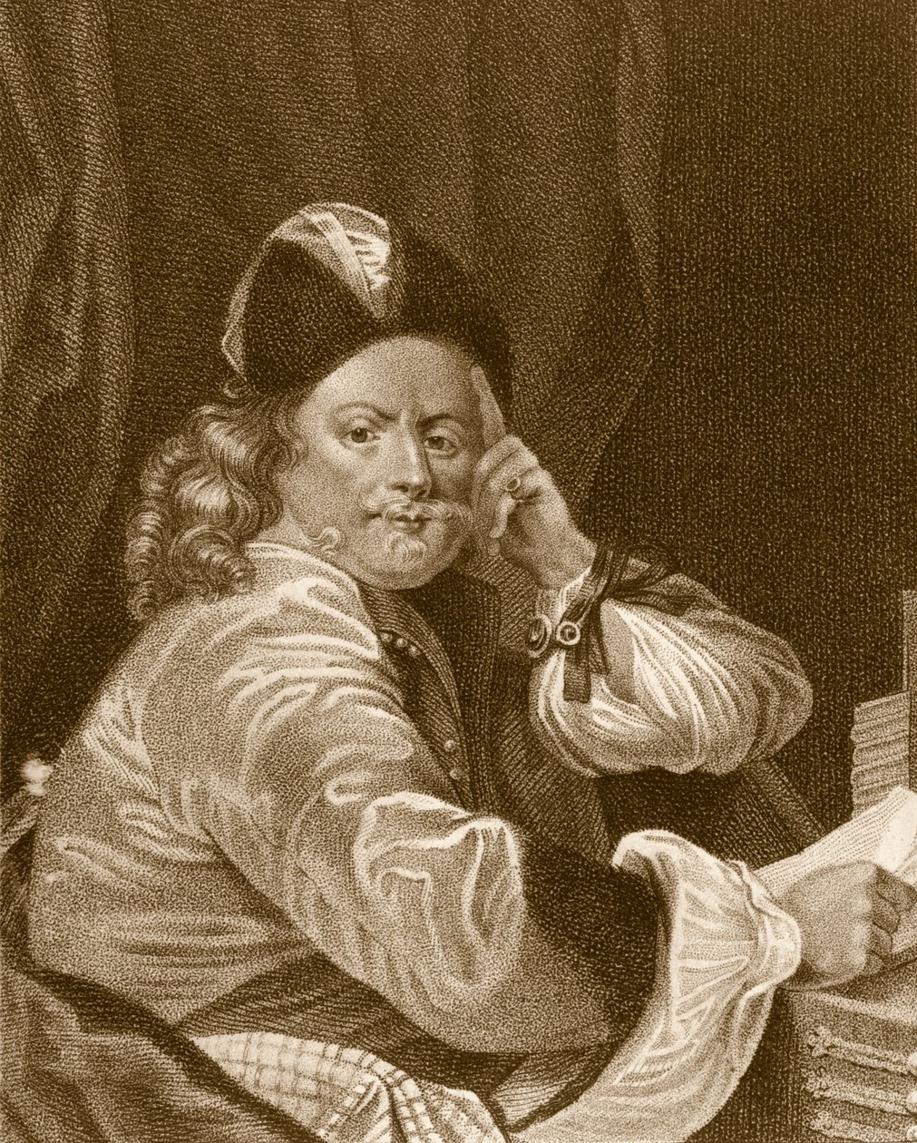 Thomas Killigrew, gravado por JJ Van den Bergh de S. Harding