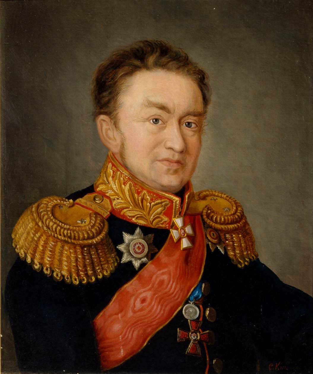 Retrato de Pavel Nikolayevich Choglokov 1772-1832, década de 1820 de S. Komenko