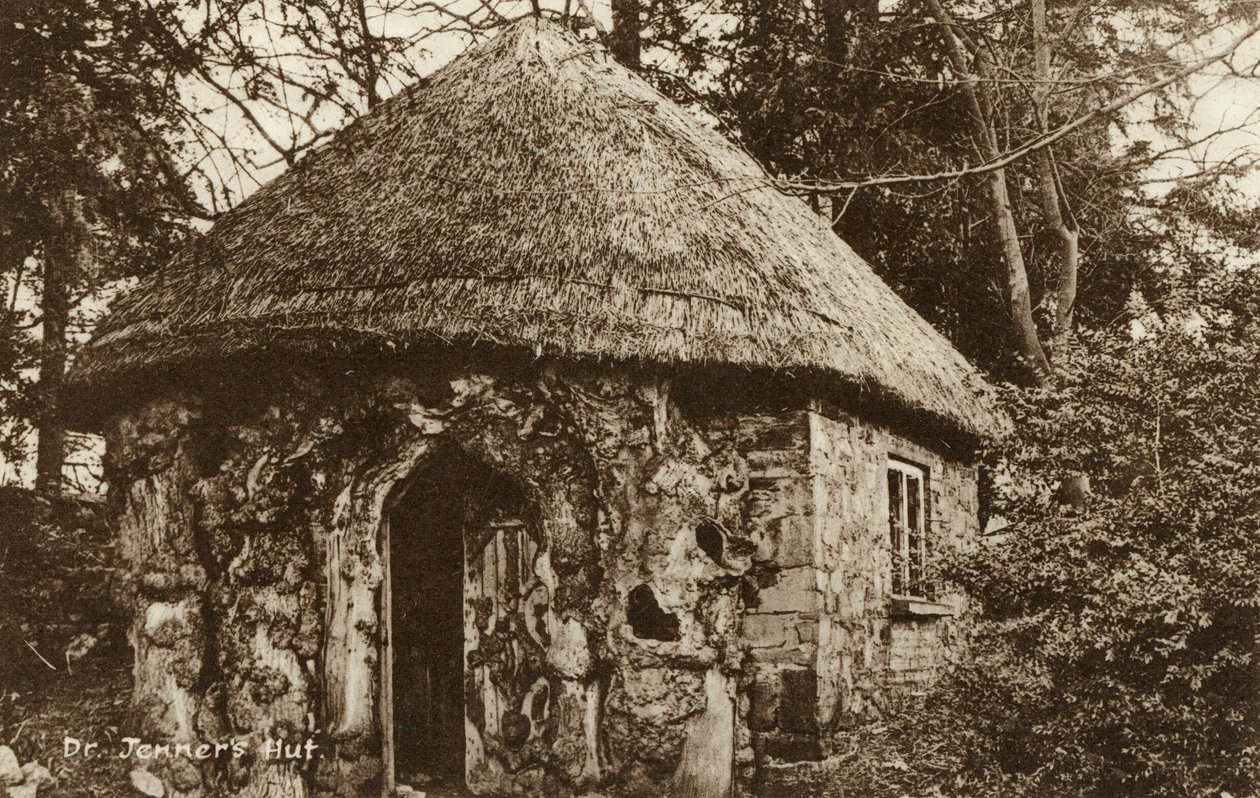 Cabana de palha de Edward Jenner, Berkeley, Gloucestershire, século 20. de S Pead