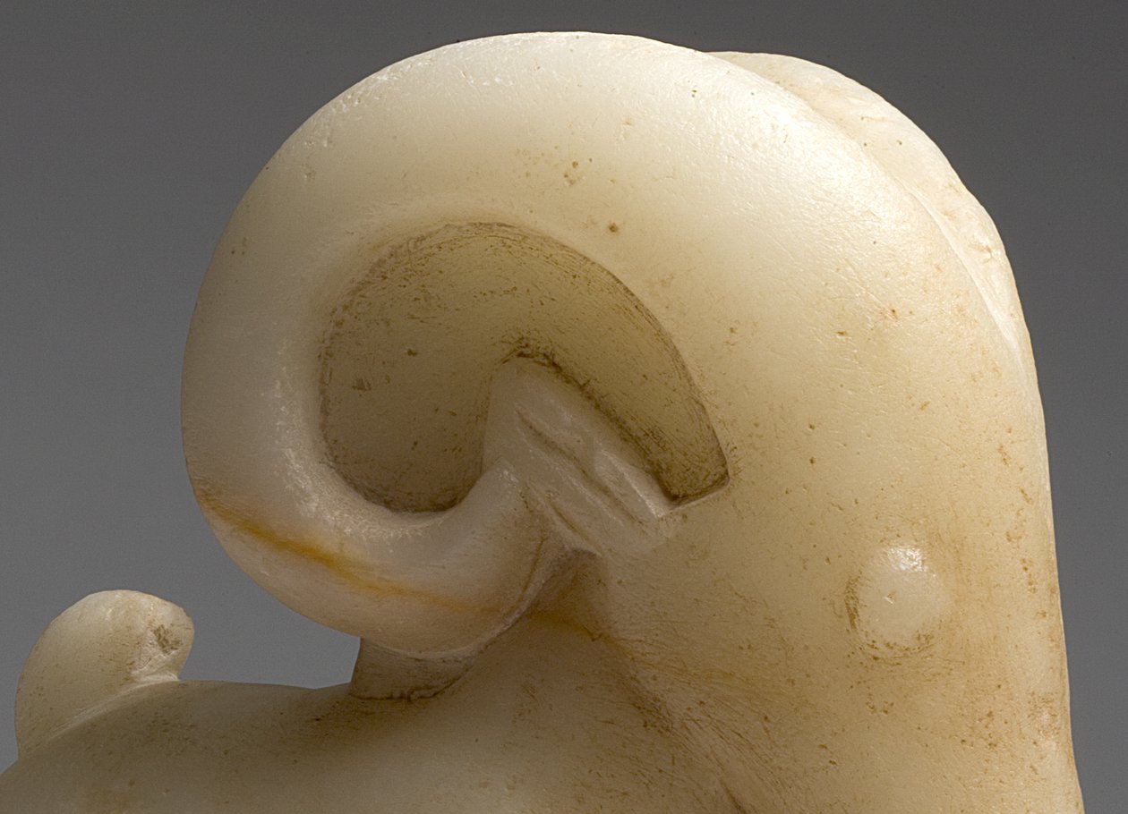 Ibex, c.1st século AD detalhe de alabastro de 247946 de Sabaean