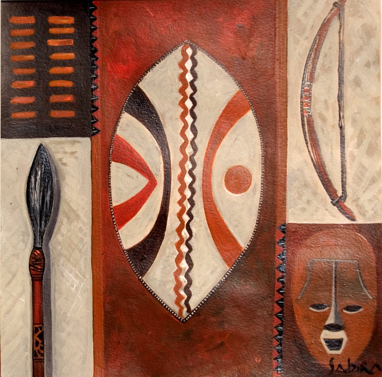 Tulivu, 2007 (guache e acrílico) de Sabira Manek