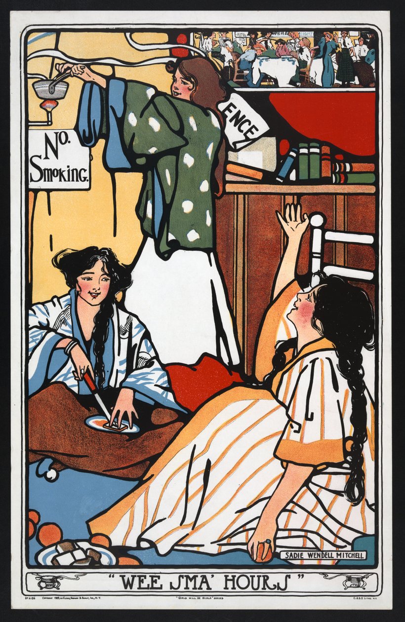 Wee Sma Hours from Girls será o pub Girls. c.1909 de Sadie Wendell Mitchell