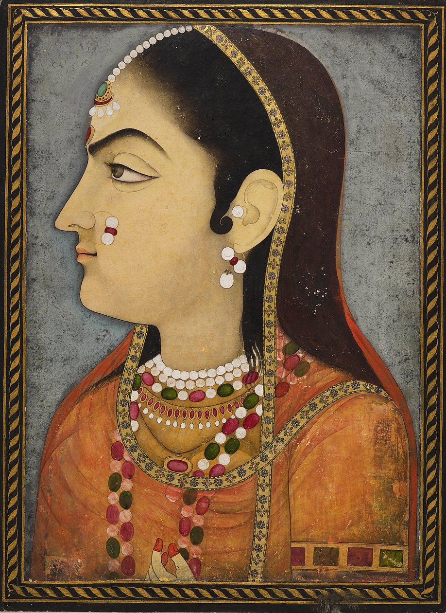 Retrato de uma senhora, c1800 de Sahib Ram