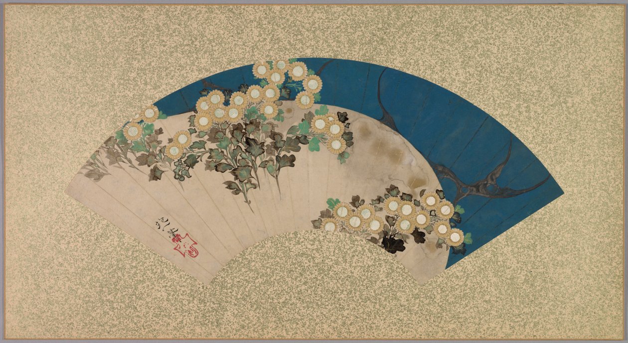 Crisântemos à beira da água de Sakai Hoitsu