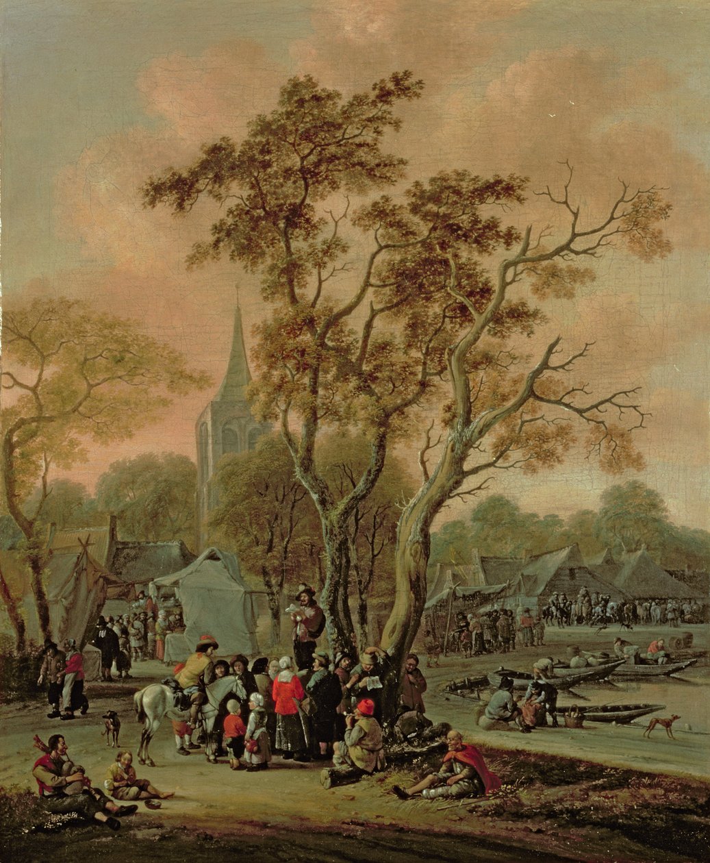 A Village Fair com um Mummer, 1702 de Salomon Rombouts