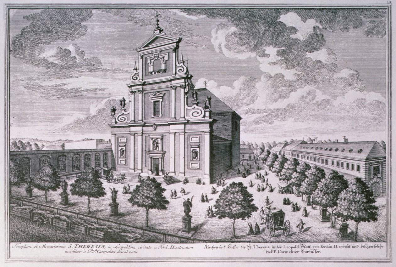 Vista, de, a, igreja, e, mosteiro, de, st. Theresa, viena de Salomon after Kleiner