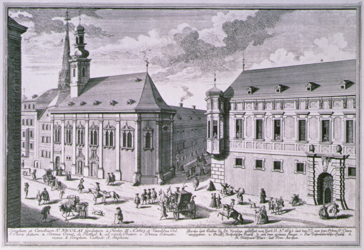 Vista, de, a, igreja, de, st. Nicholas, viena de Salomon after Kleiner