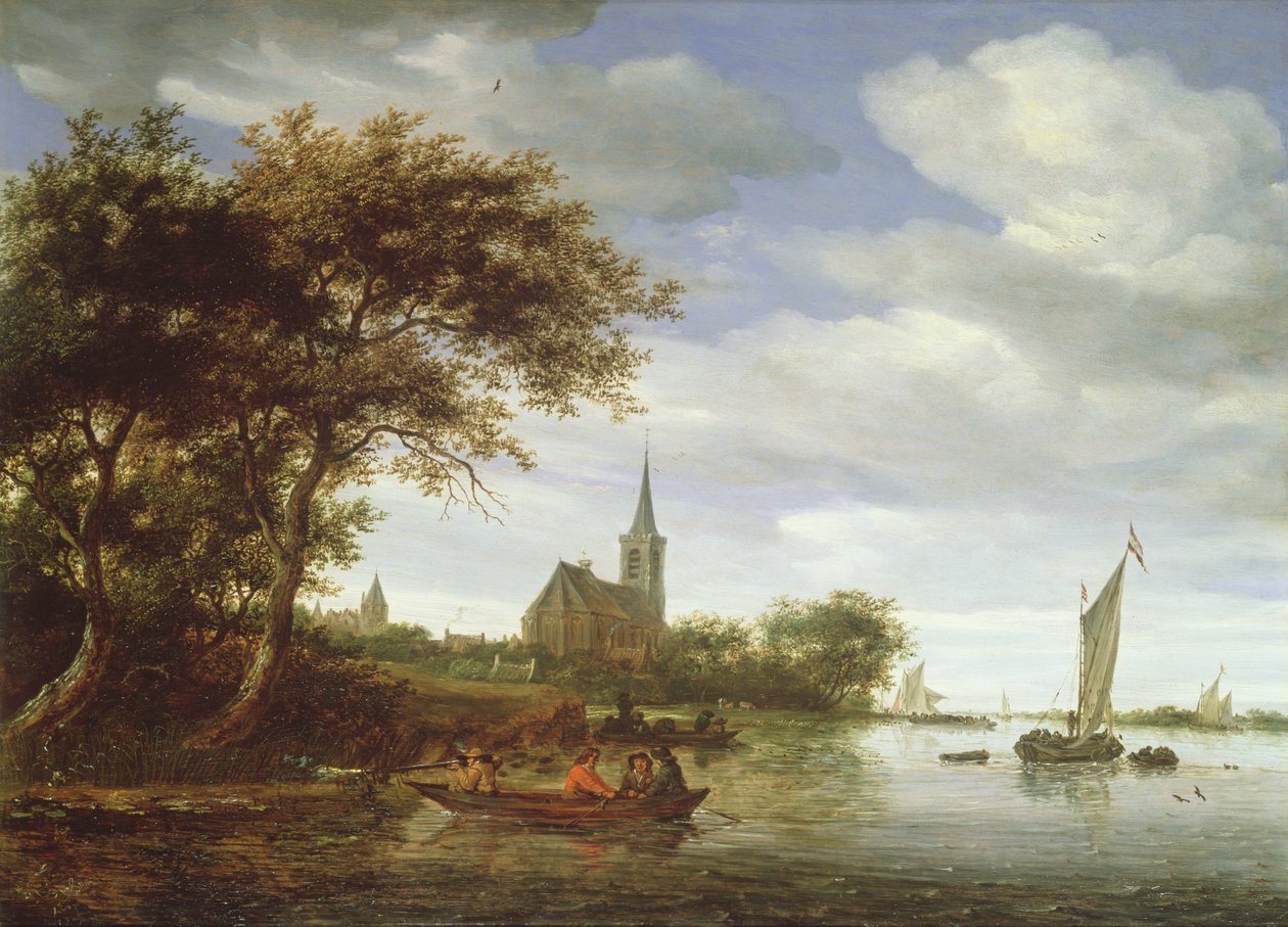 Cena do rio, 1663 de Salomon van Ruisdael or Ruysdael