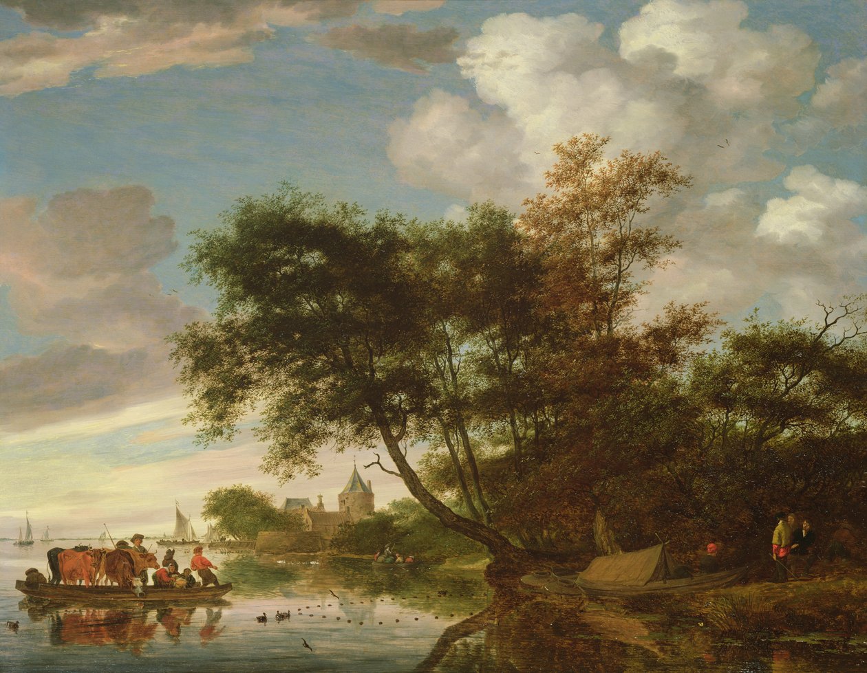 Paisagem rural do rio de Salomon van Ruisdael or Ruysdael