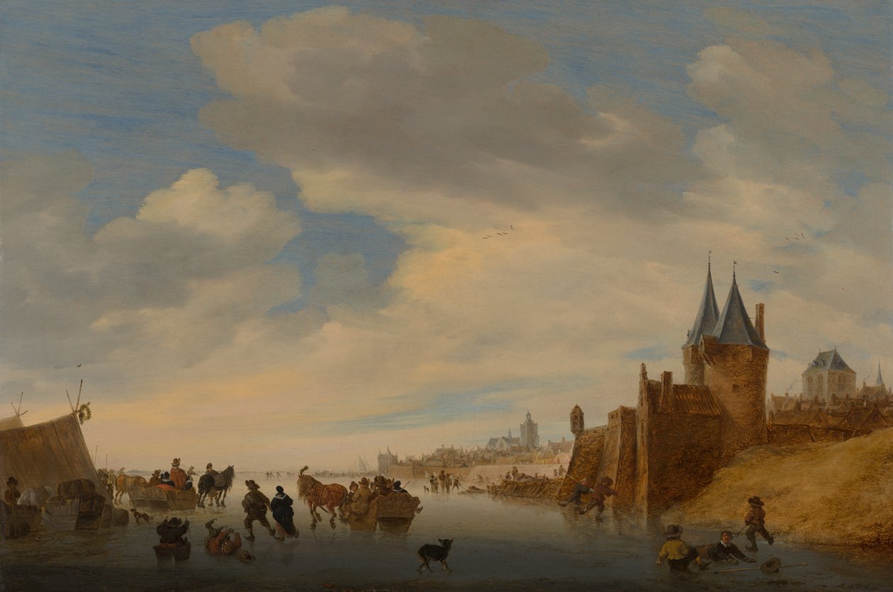 Paisagem de inverno em Arnhem, 1653 de Salomon van Ruisdael or Ruysdael