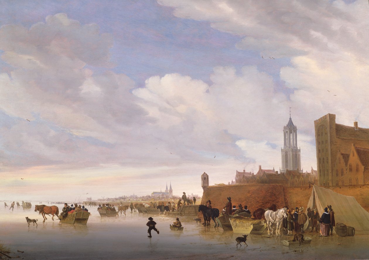 Cena de inverno perto de Utrecht, 1658 de Salomon van Ruisdael or Ruysdael