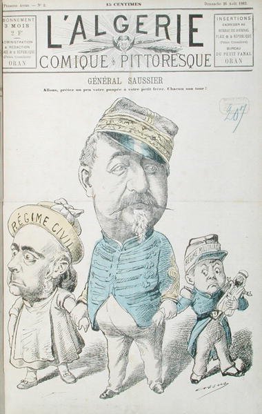 Caricatura do General Felix Gustave Saussier (1828-1905), capa da 
