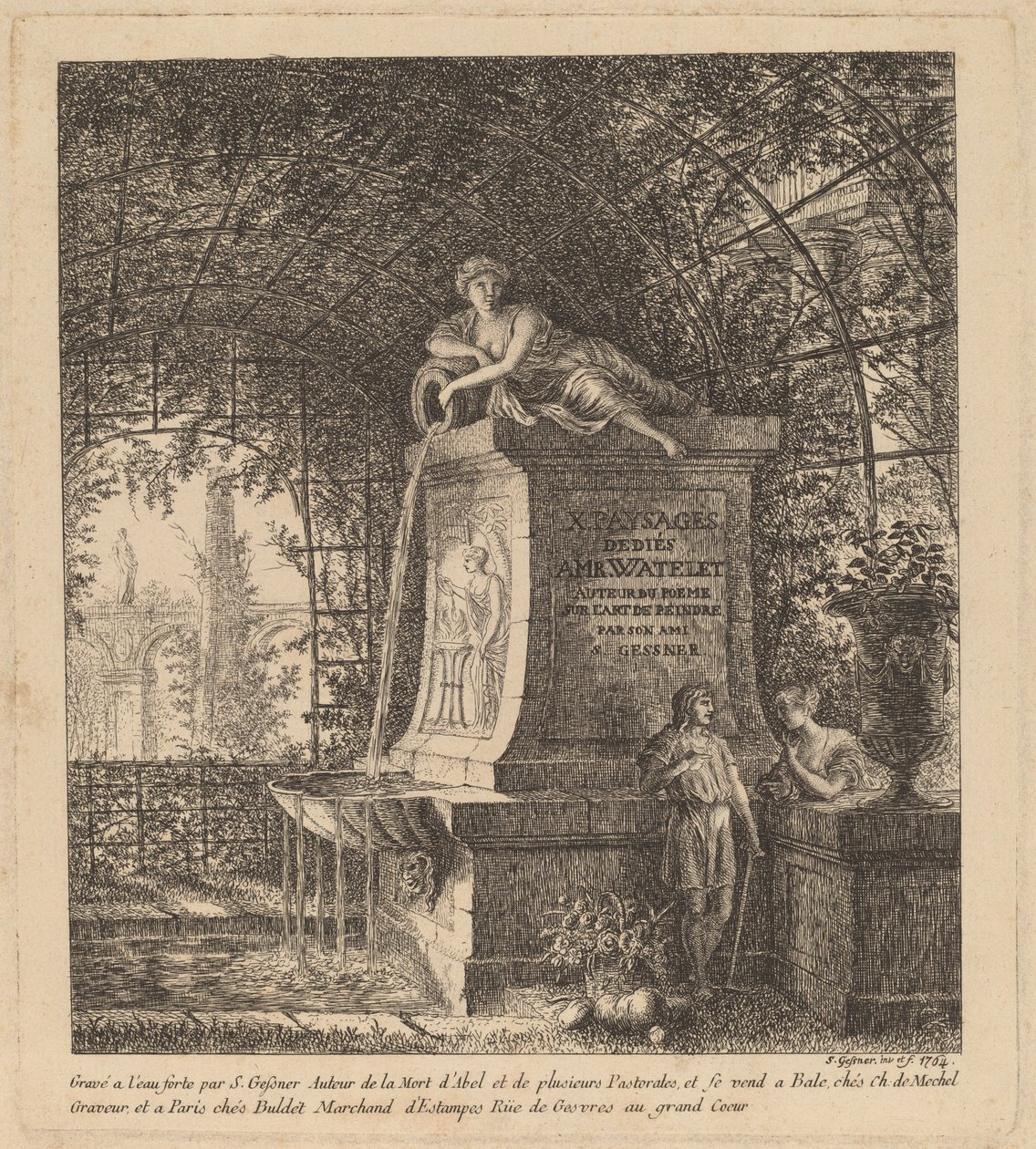 Fonte em uma casa de verão de Salomon Gessner