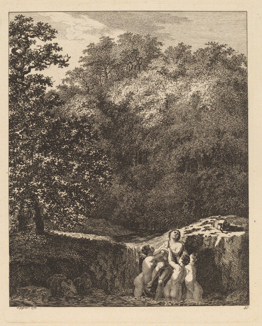 Hilas e as Ninfas, 1771. de Salomon Gessner
