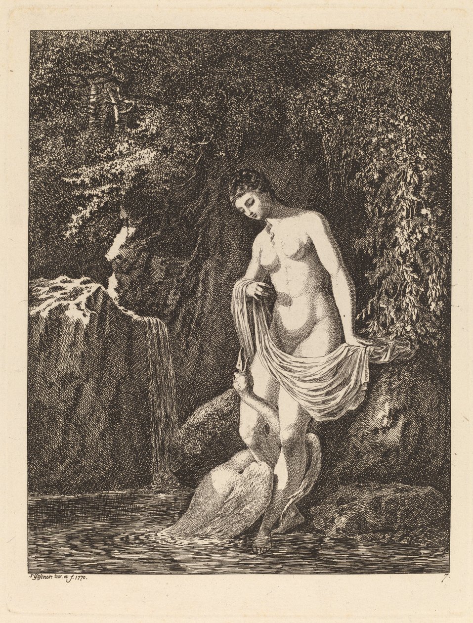 Leda e o Cisne de Salomon Gessner