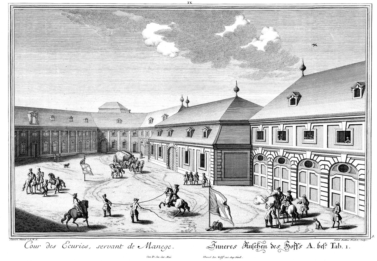 Vista do Marstallhof de Salomon Kleiner