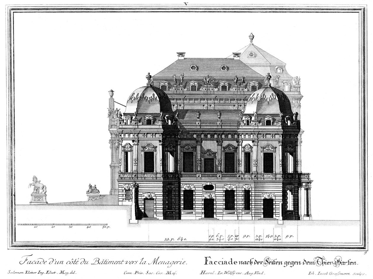Elevação da fachada do lado oriental de Salomon Kleiner