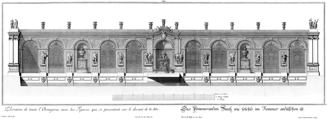 Elevação do Pomeranzenhaus em condições de Verão de Salomon Kleiner