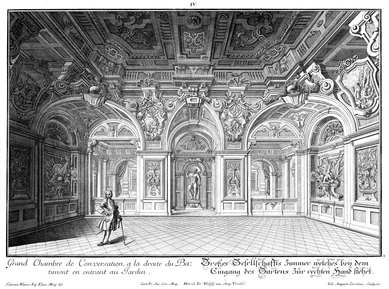 Grande sala de estar na ala leste de Salomon Kleiner