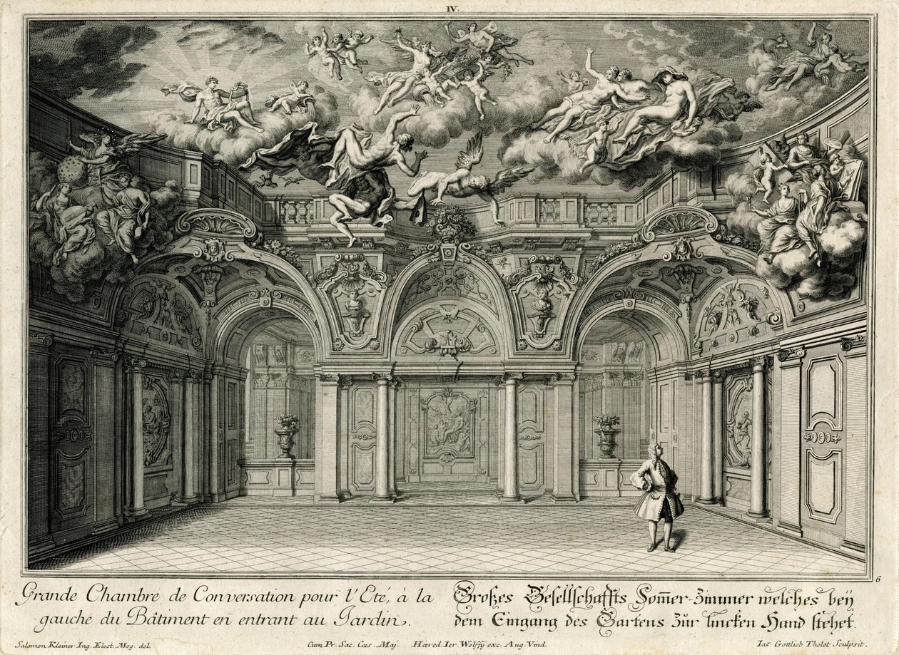Grande sala de estar na ala oeste de Salomon Kleiner