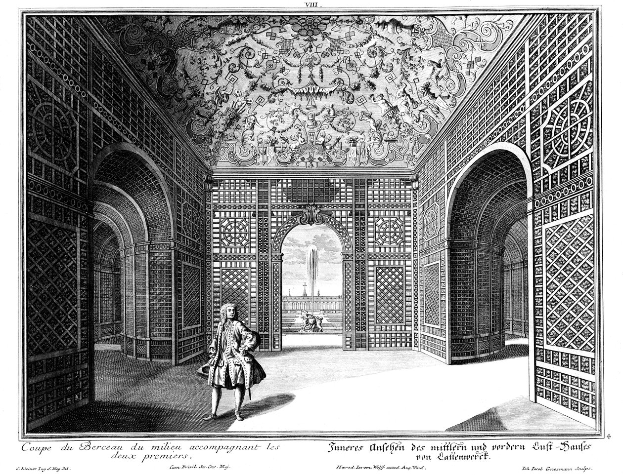 Interior de um pavilhão no "Pequeno Jardim de Salomon Kleiner