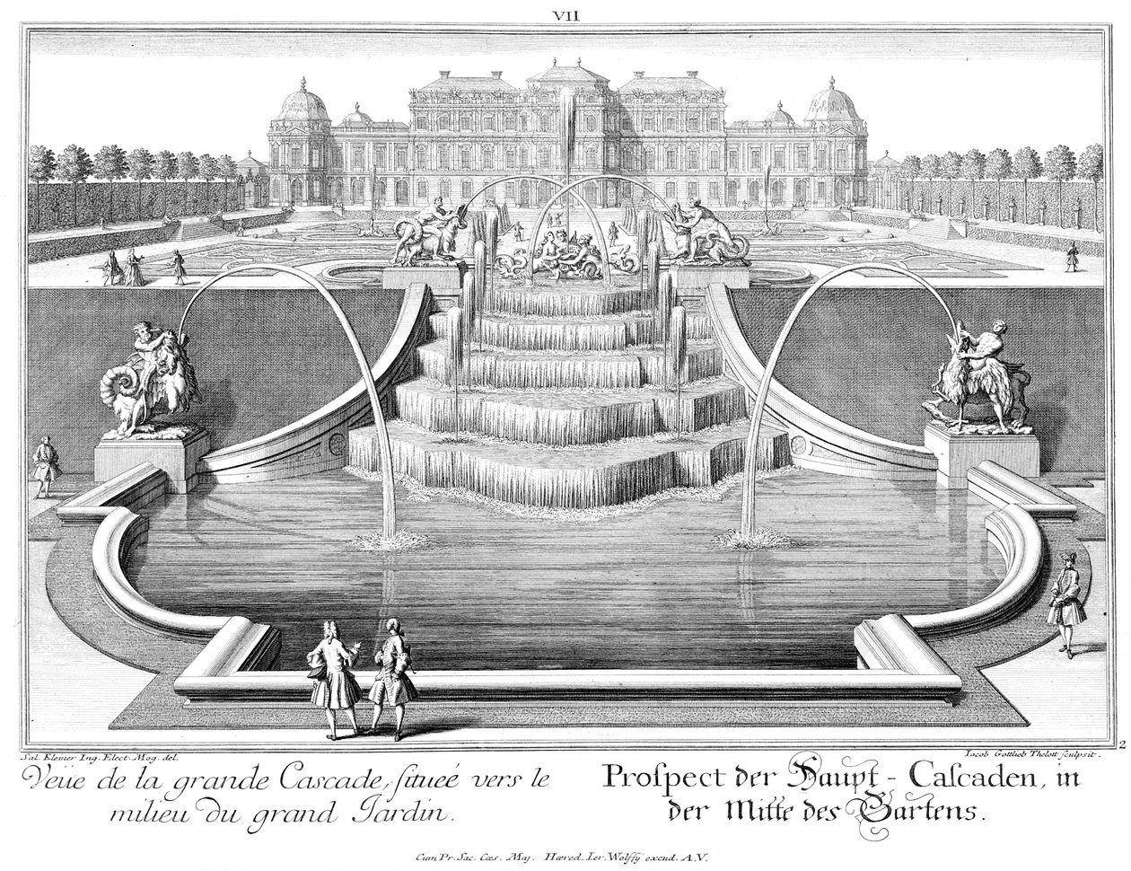 Perspectiva da cascata principal de Salomon Kleiner