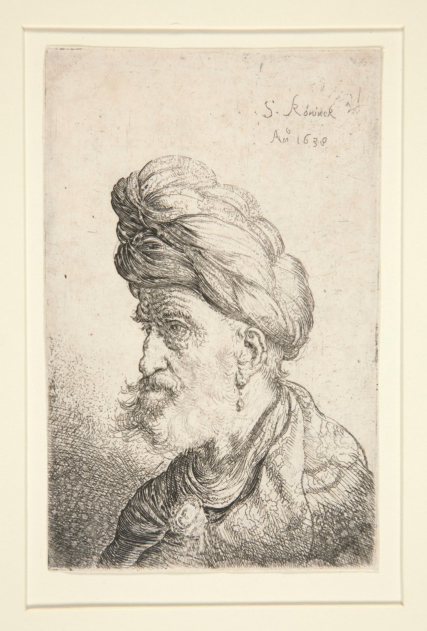 Busto do homem com Turban de Salomon Koninck