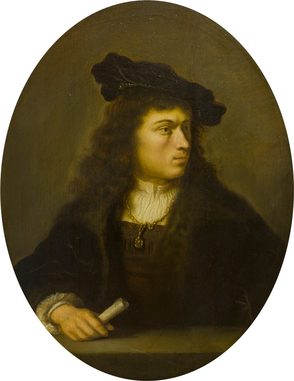 Retrato de um Homem Desconhecido, c.1629-56 (óleo sobre painel) de Salomon Koninck