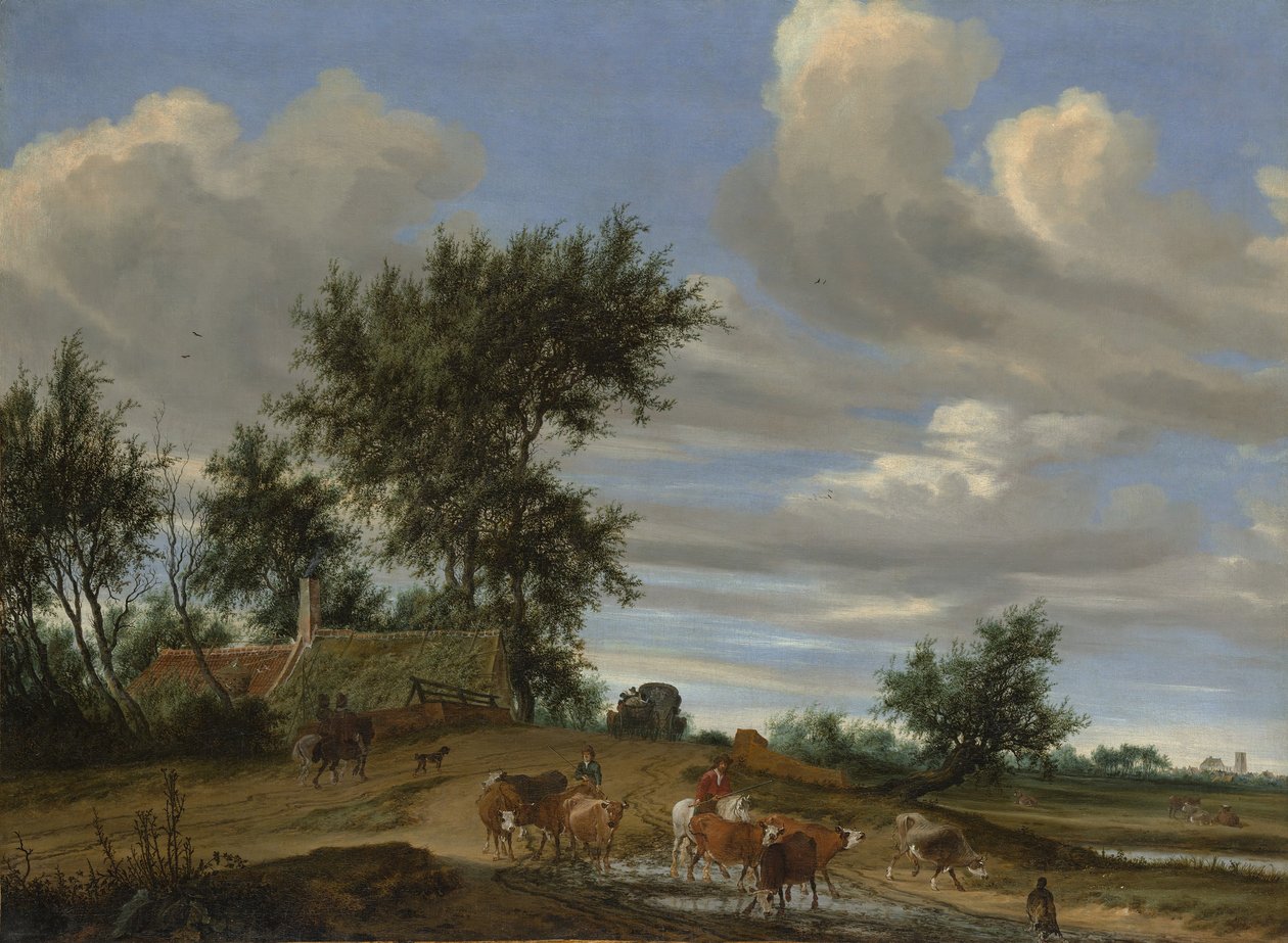 Uma estrada rural, 1648. de Salomon Ruysdael