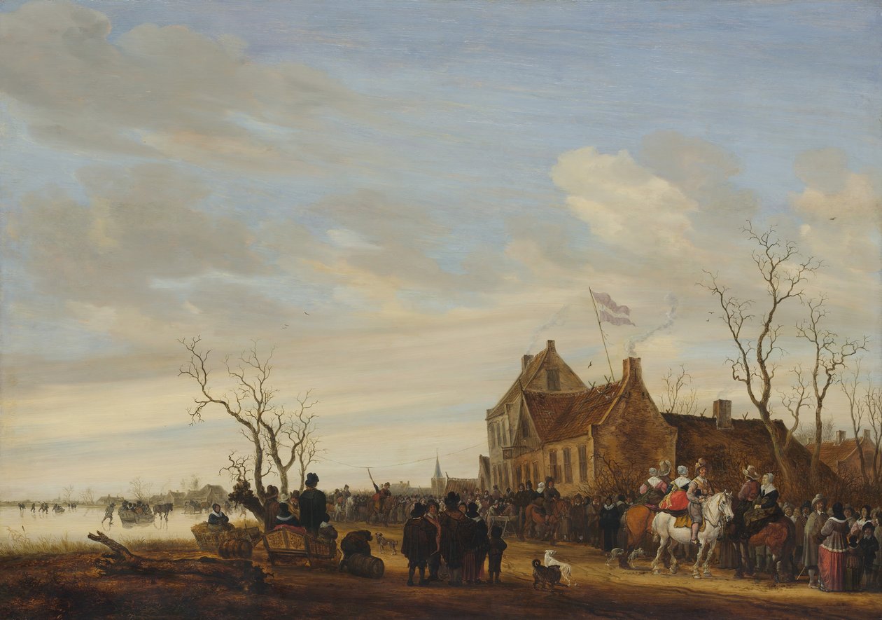 Desenhando a enguia, início da década de 1650. de Salomon Ruysdael