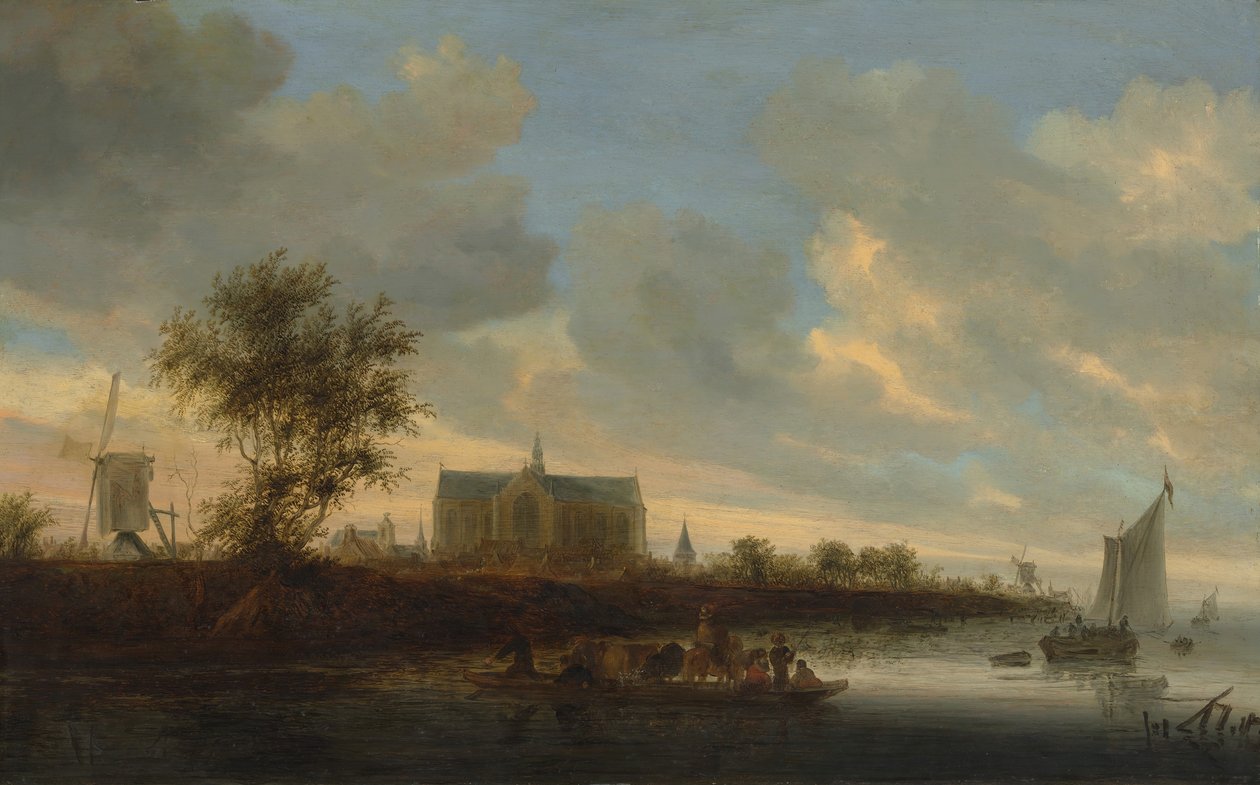 Vista da cidade de Alkmaar. de Salomon Ruysdael