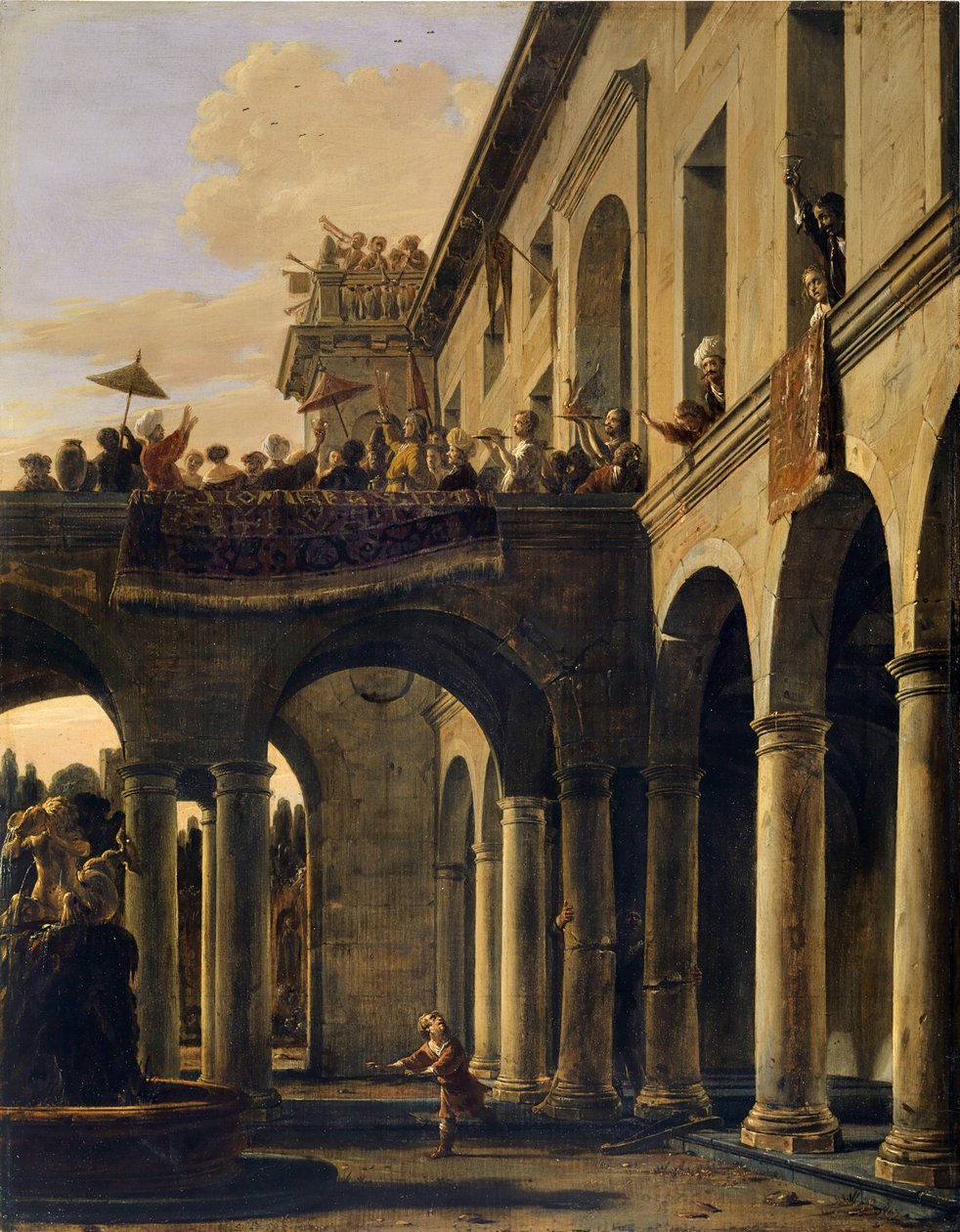 Sansão destrói o Templo de Dagon de Salomon de Bray