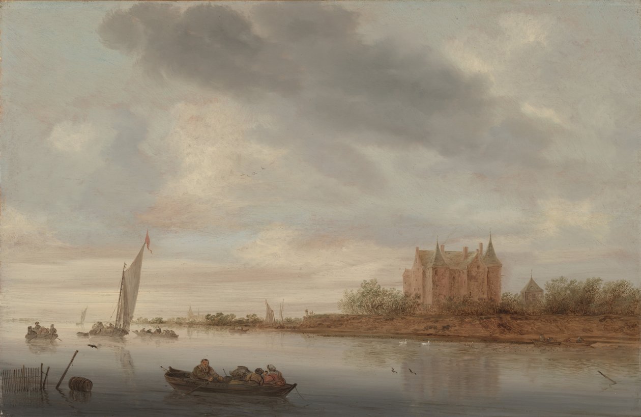 Castelo em um rio, 1644 de Salomon van Ruisdael or Ruysdael