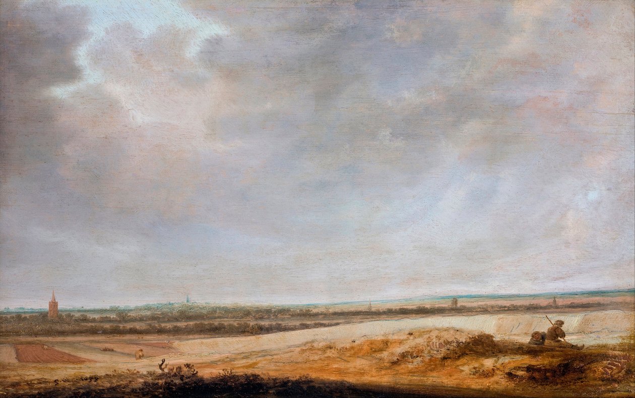 "Paysage aux champs de mais" (Paisagem com Cornfields) Peinture de Salomon Jacobsz van Ruisdael (1600/3-1670) - 1638 - Óleo sobre madeira Dim 33,5x52,5 cm Hallwylska Museet, Estocolmo de Salomon van Ruisdael or Ruysdael