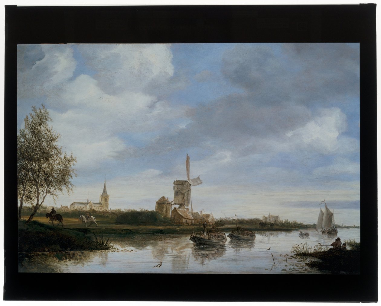Paisagem fluvial com moinho de vento de Salomon van Ruisdael or Ruysdael
