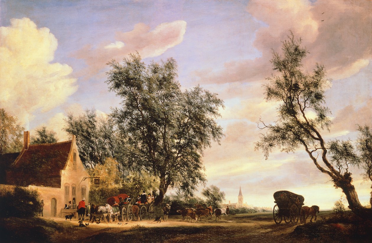 White Swan Inn, de Salomon van Ruysdael (cerca de 1602-1670) de Salomon van Ruisdael or Ruysdael