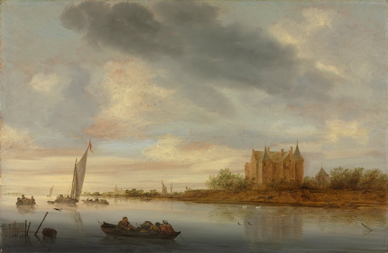 Castelo em um rio de Salomon van Ruysdael