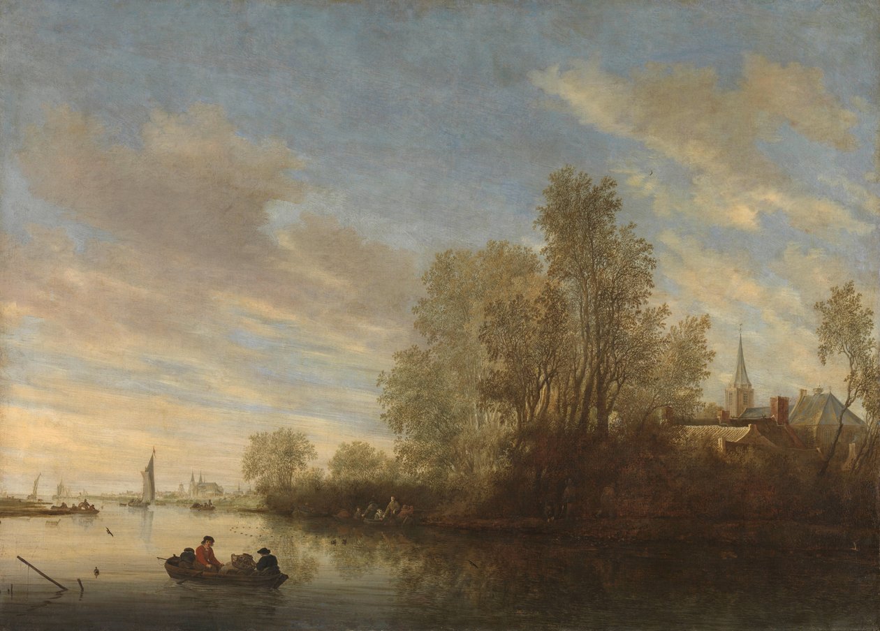 Vista para o rio perto de Deventer de Salomon van Ruysdael