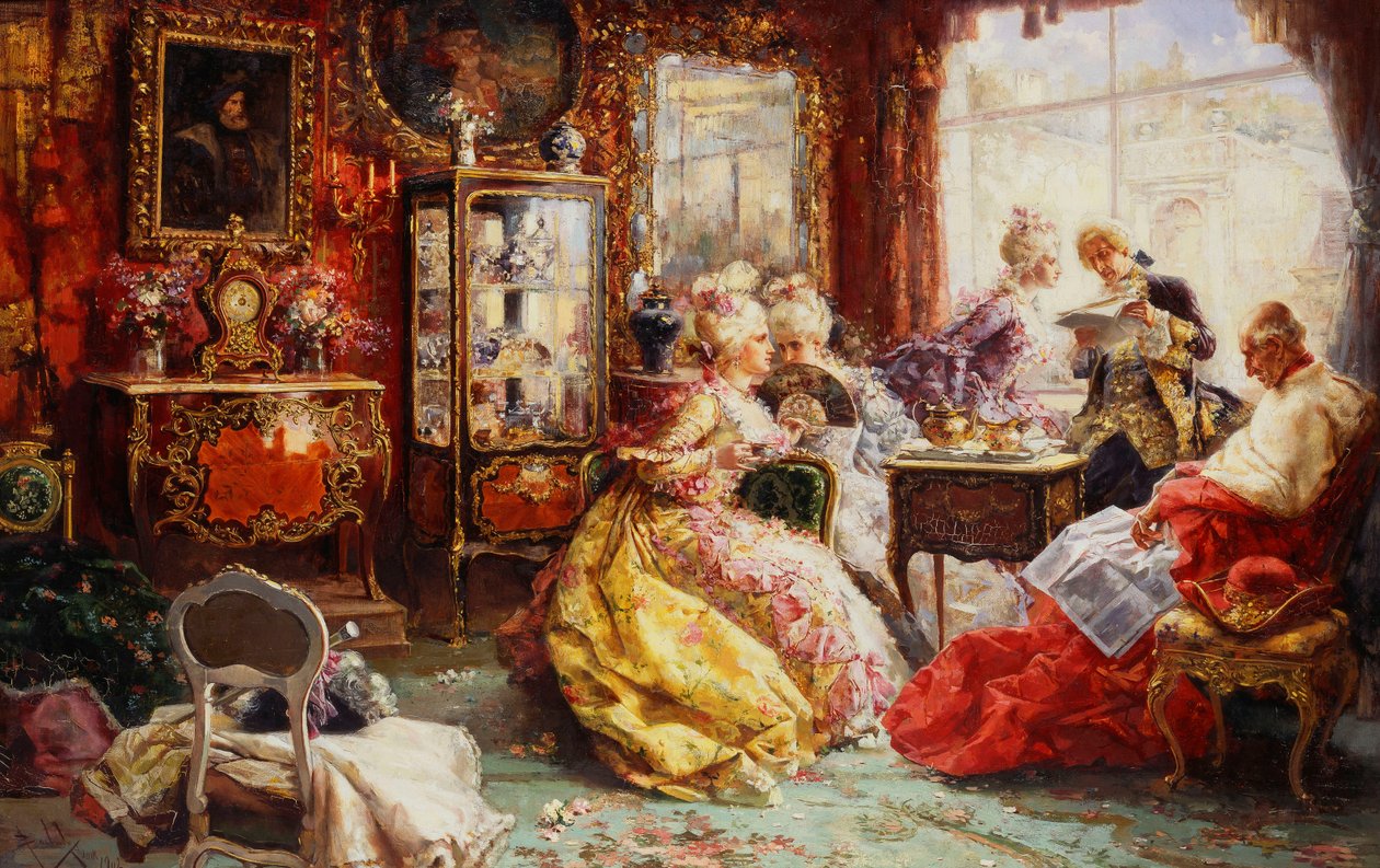 Uma tarde no salão de beleza, 1902 de Salvador Sanchez Barbudo