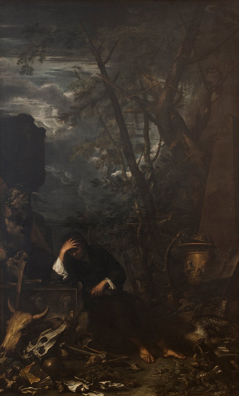 Meditação Demócrito de Salvator Rosa