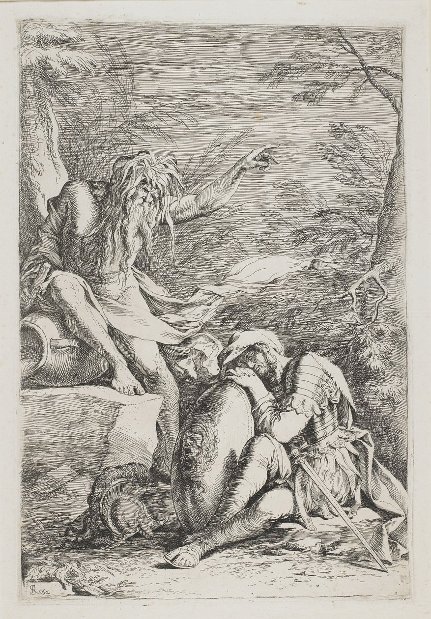 O sonho de Aenëas, c. 1663-1664 de Salvator Rosa