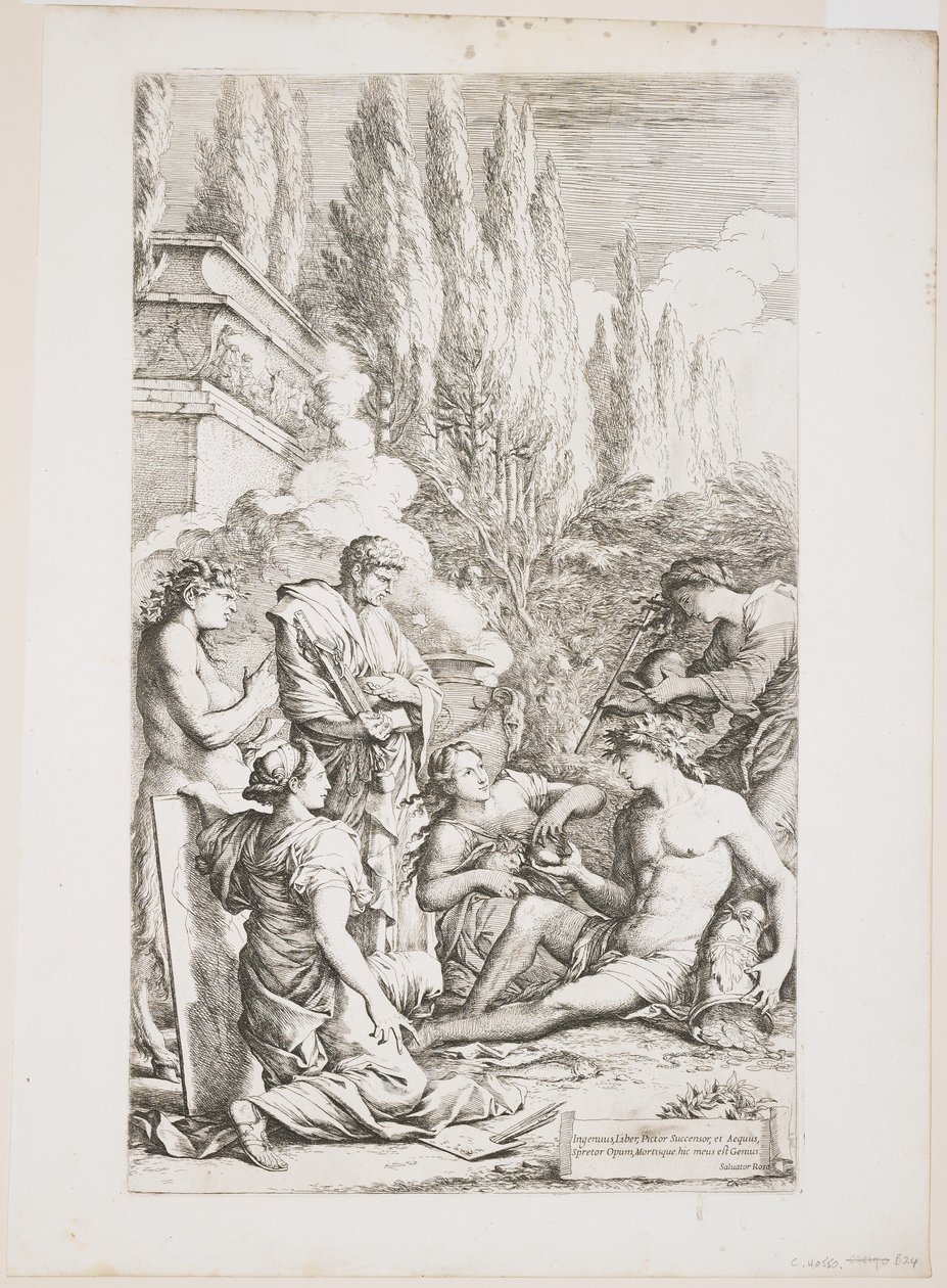 O gênio de Salvator Rosa, c. 1662 de Salvator Rosa